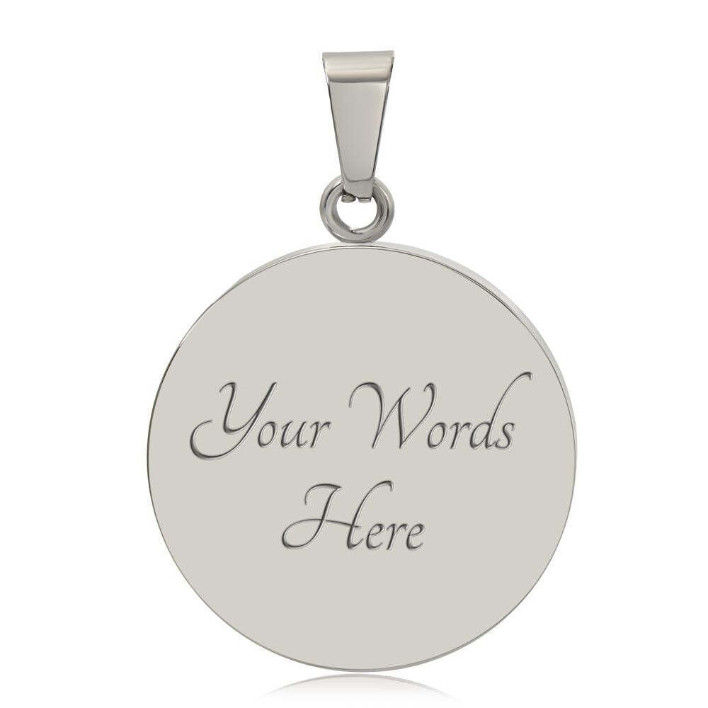Graphic Circle Pendant + Necklace - Tree Logo