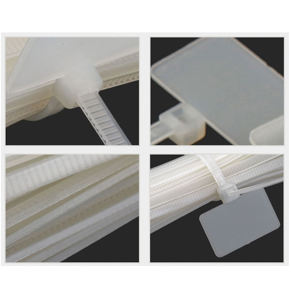 White Nylon Plastic Cable Ties Zip Tie Wraps Markable Self-Locking Various Size