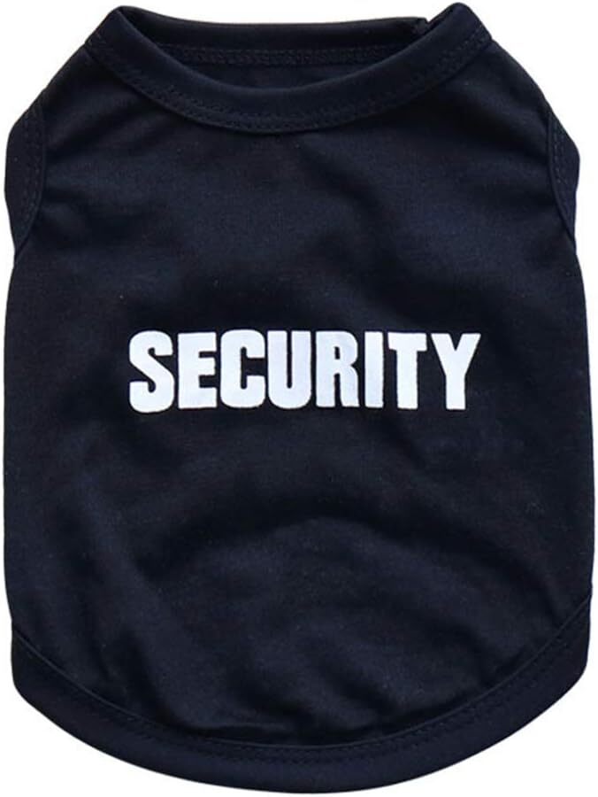 Security Dog T-Shirt Dog Shirt Dog Vest Puppy Shirts Cat Top Tee Puppy Clothing