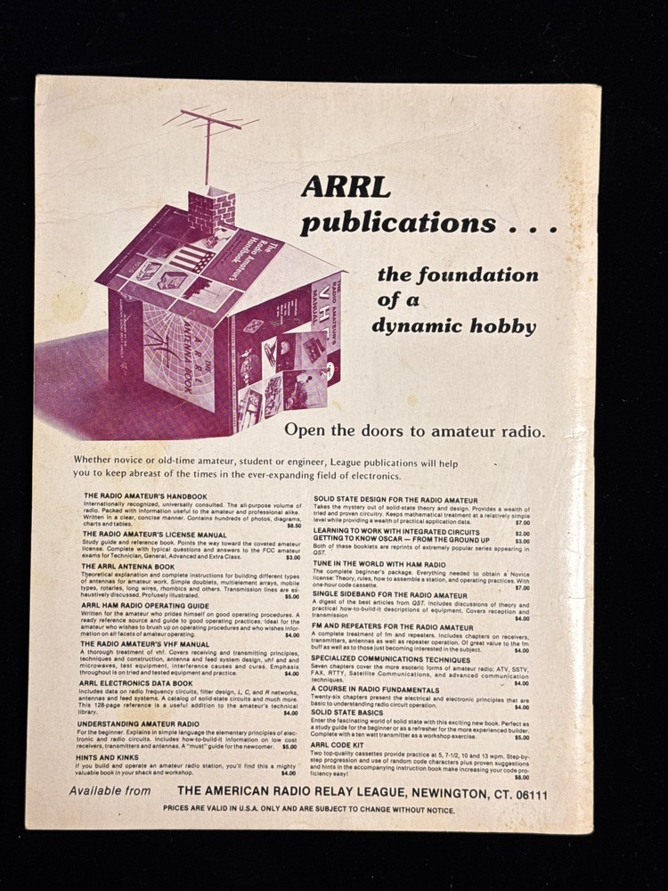 ARRL RADIO FREQUENCY INTERFERENCE - IDENTIFY IT + CURE IT FOR CB / HAM 1978