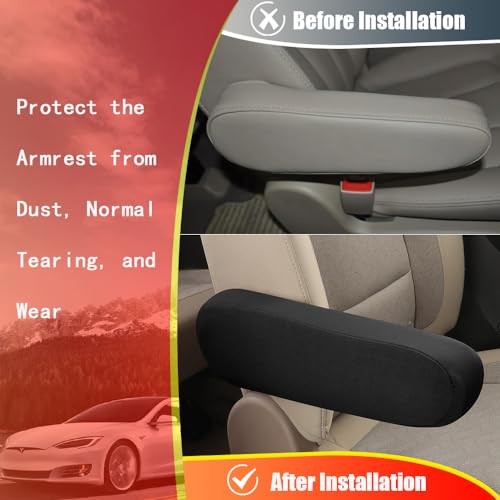2PC Car Front Seat Armrest Covers,Universal Size Seat Arm Rest Black-2PC