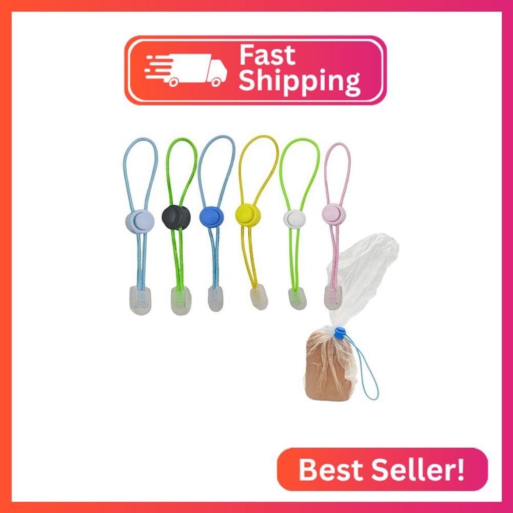 MAGNEECH 6Pcs Colour Adjustable Elasticity Clay Bag Tie, Studio Ties & Ceramic T
