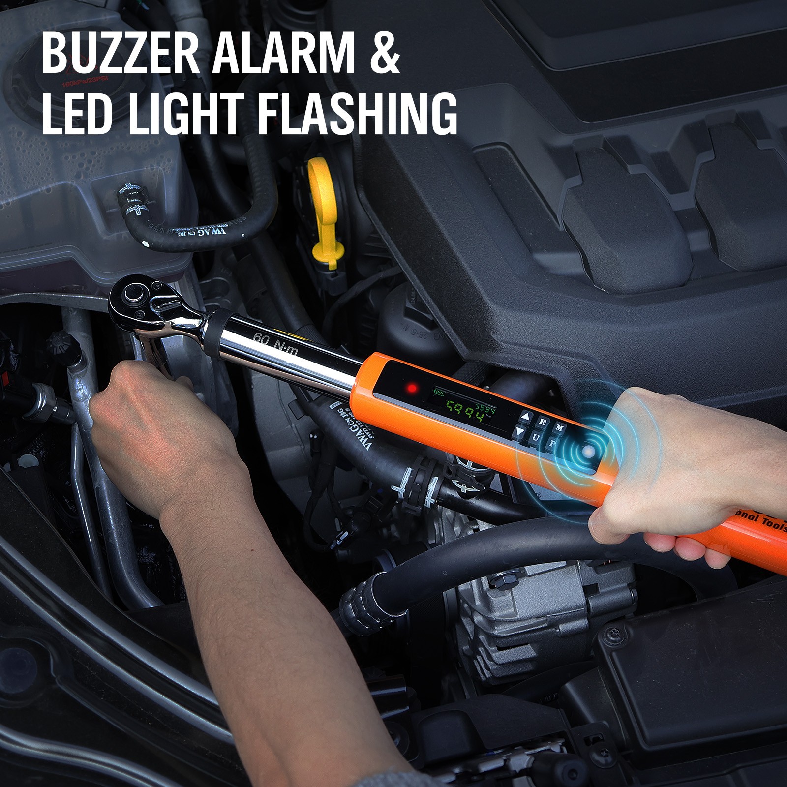 1/2"/3/8'' Digital Torque Wrench Set 25~250Ft-Lb/17-340N.m&4.4~44.3Ft-Lb/3-60N.m