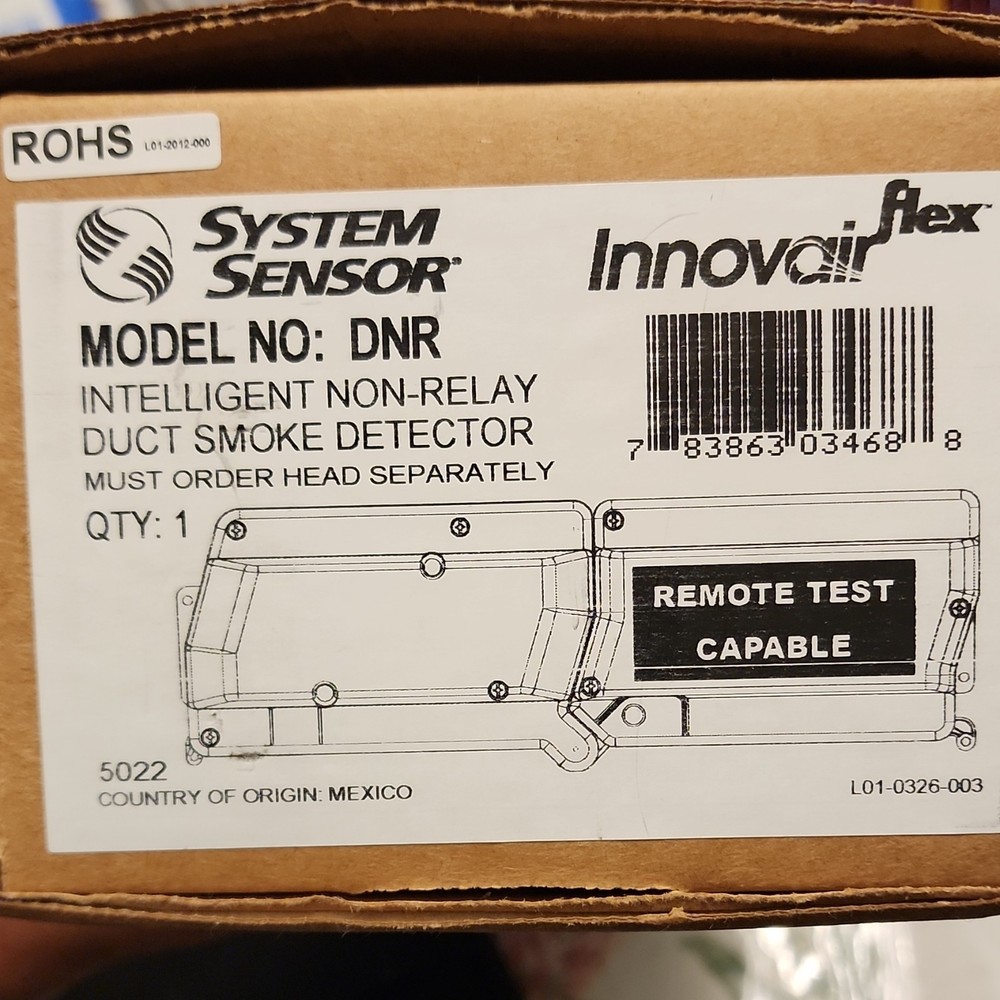 System Sensor DNR Intelligent Non-Relay Duct Smoke Detector Remote Test Capable