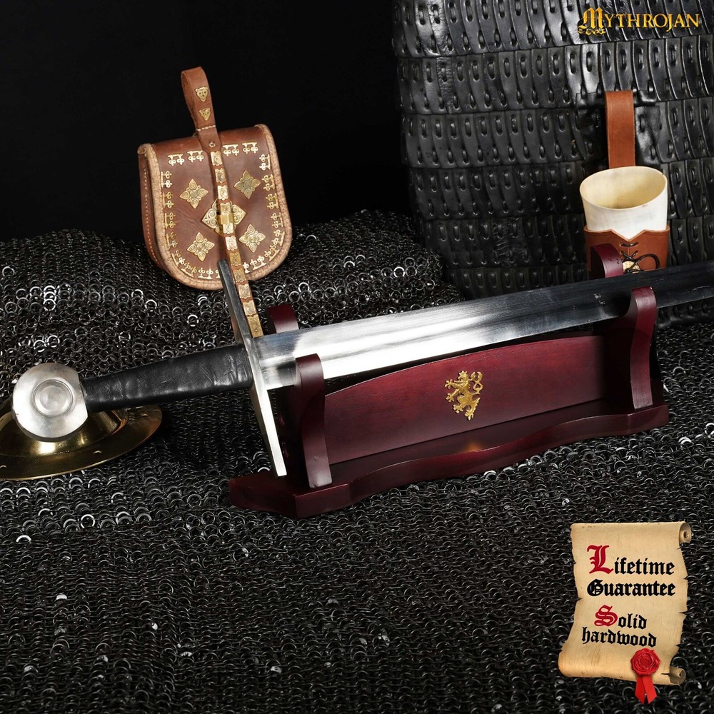 Wood Sword Stand Horizontal Table Display Holder Single Tier Samurai Katana Rack