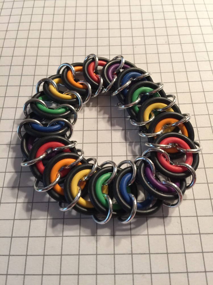 Handmade Rubber O And Jump Ring Pride Bracelet