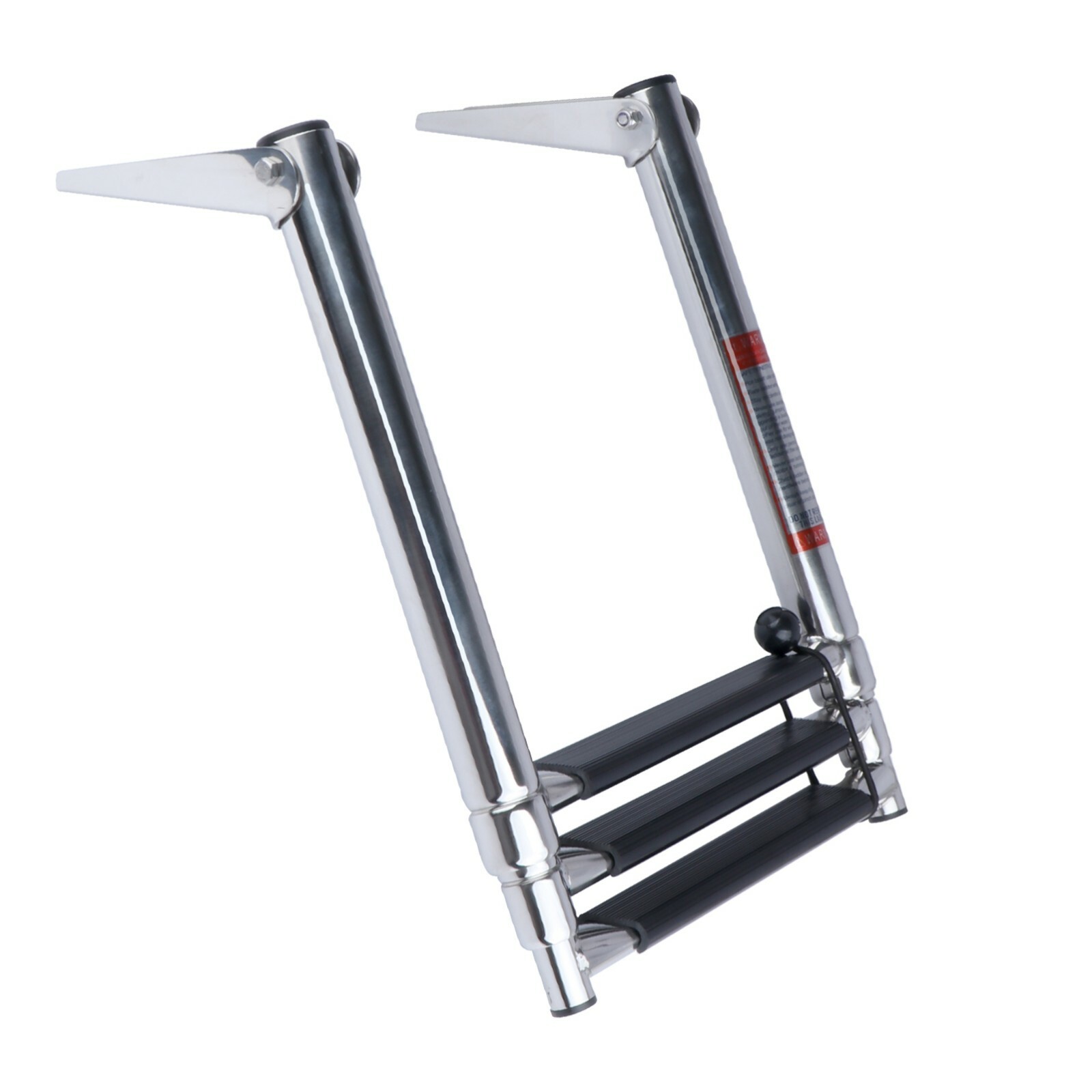 Marine Stainless Steel Telescoping 3 Step Boat Ladder Folding Heavy Duty Ladder