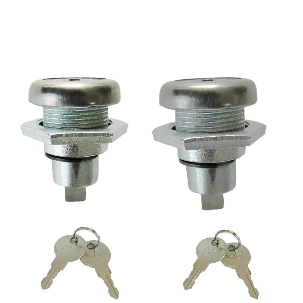 2 Pack Tool Box Locks with Keys - Replacement for Flush Mounted T Handle...