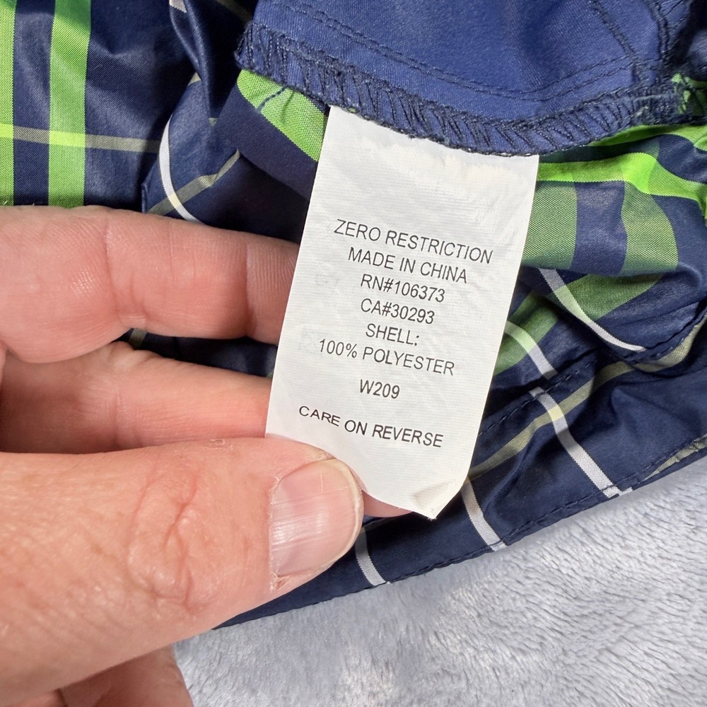 Zero Restriction Tour Series Mens Large Golf Windbreaker Pullover Plaid READ!