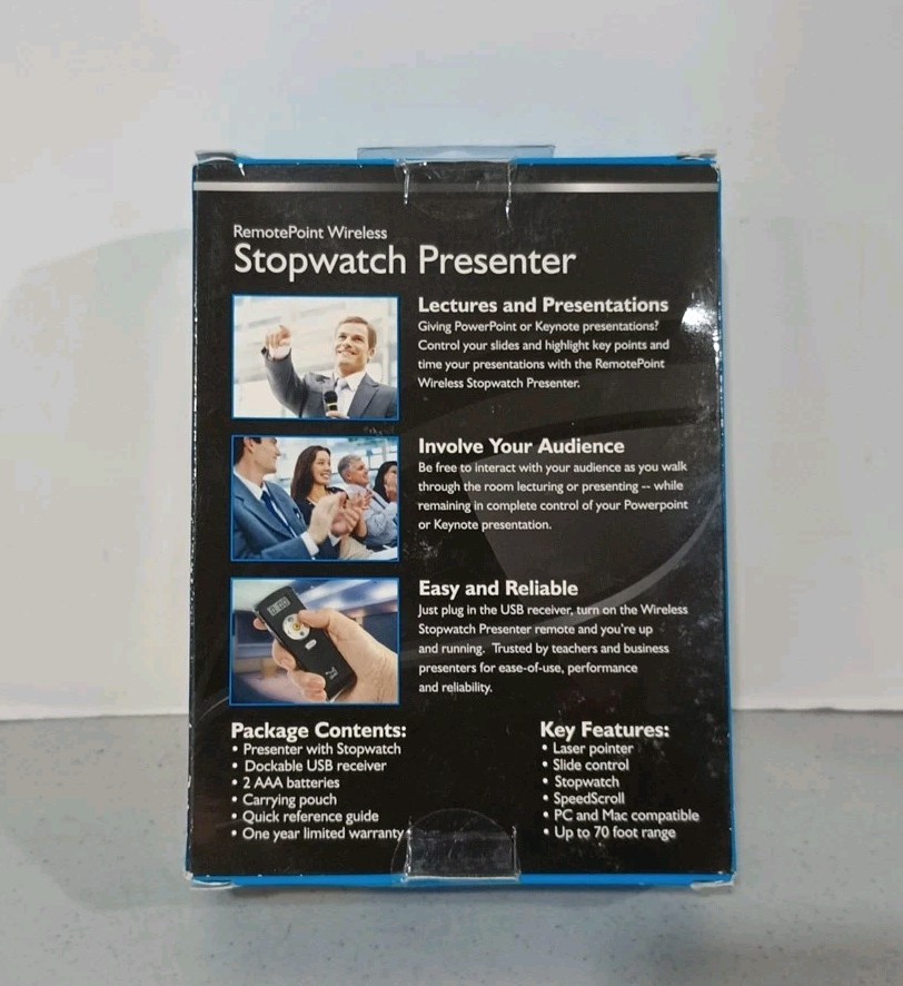 Interlink Wireless Stopwatch Presenter with Laser Pointer VP4560