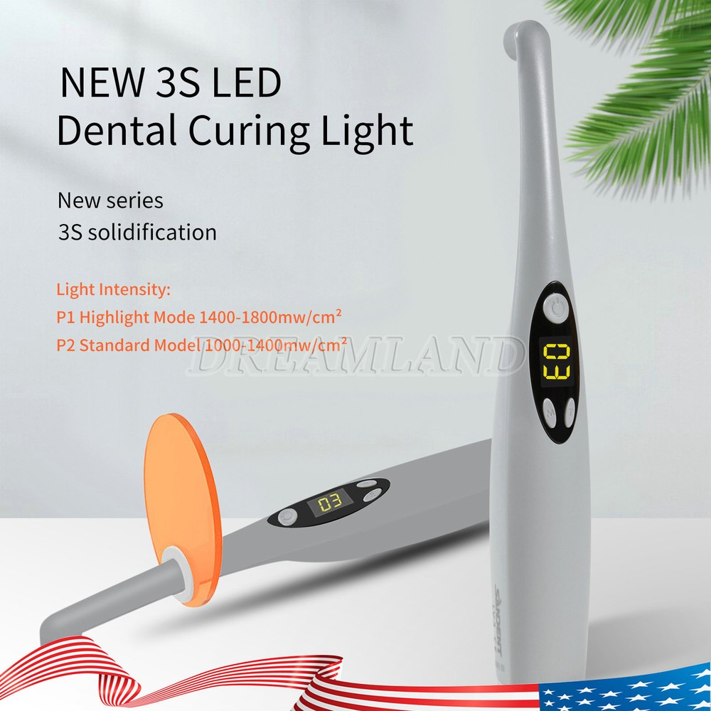 Dental LED Curing Light Lamp Wireless Composite Resin 3 Second USA