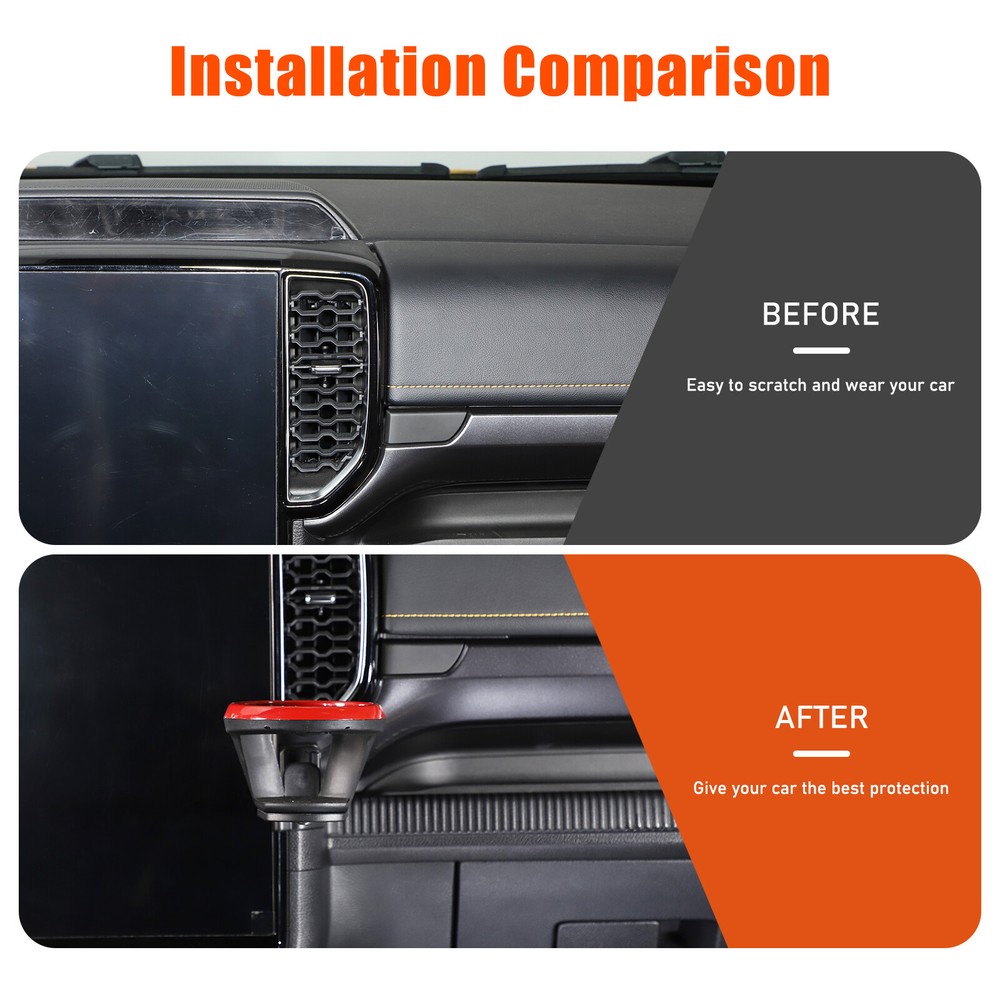 Red Navigation Right Side Beverage Cup Holder Bracket For Ford Ranger 2023+
