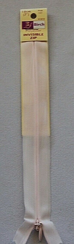 Birch  18cms (7") Pink Polyester Invisible Zipper