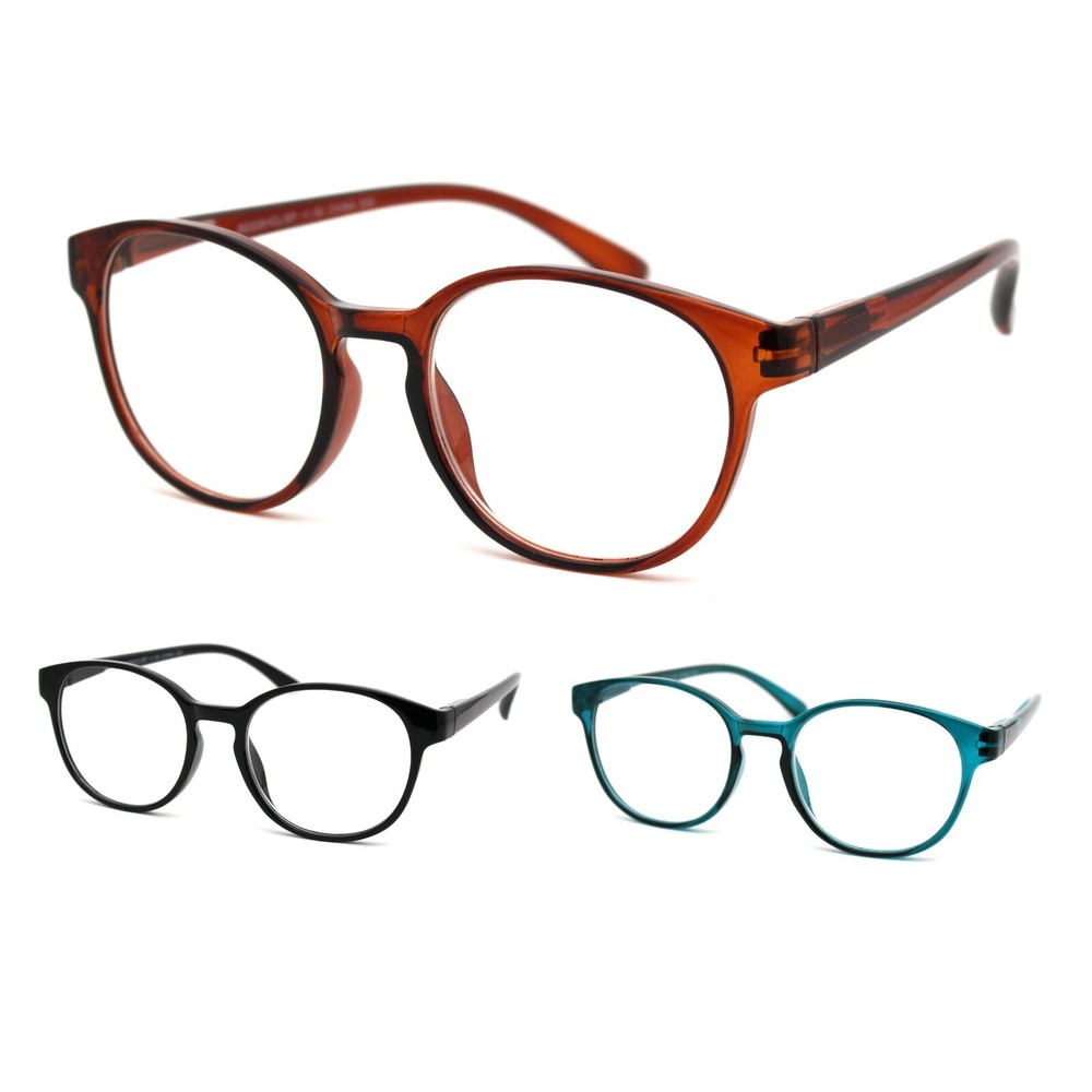 Classic Unisex Round Keyhole Plastic Reading Glasses