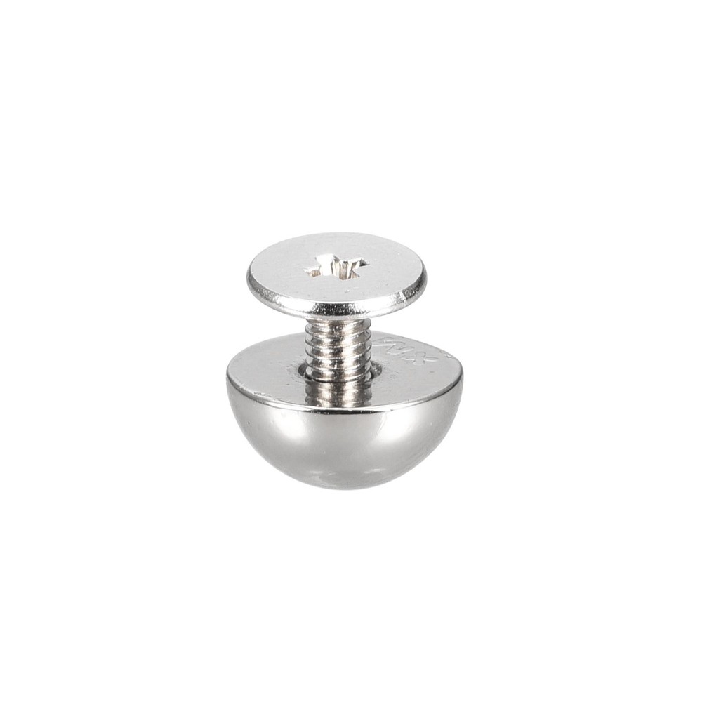20 Sets 10x6mm Screw Back Rivets Solid Round Head Leather Studs Silver