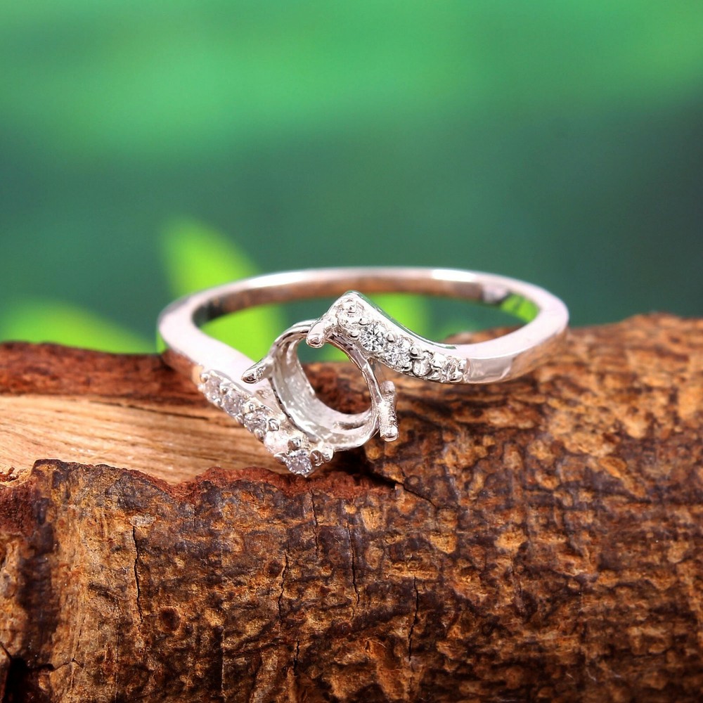 Semi Mount Ring Stone Setting Size 7X5 MM Oval Shape Engagement Ring