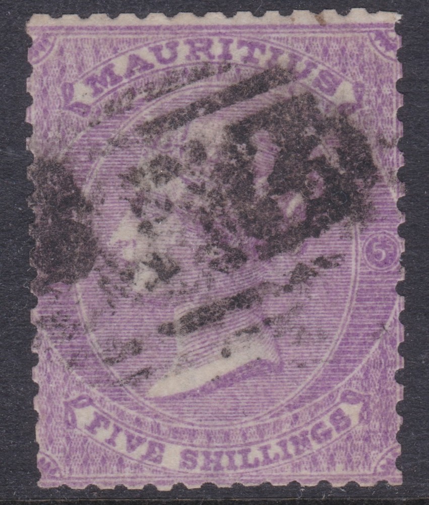 Mauritius 1863  sg72 QV 5/- Shilling Used