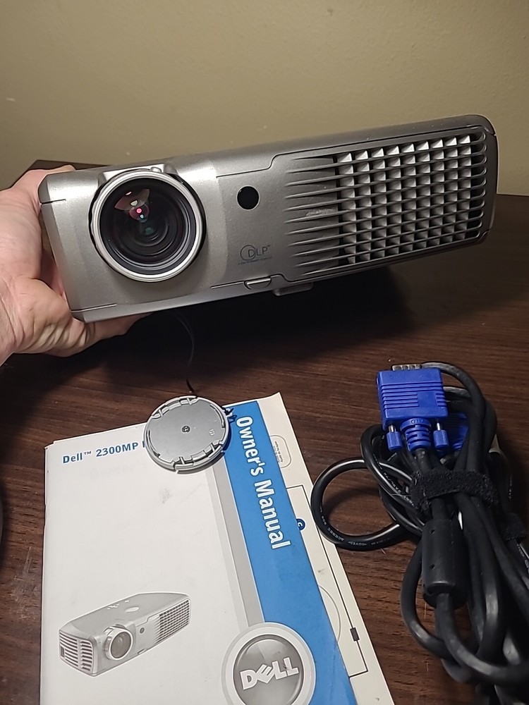 Dell 2300MP Projector, Manual, Cords - Tested Working