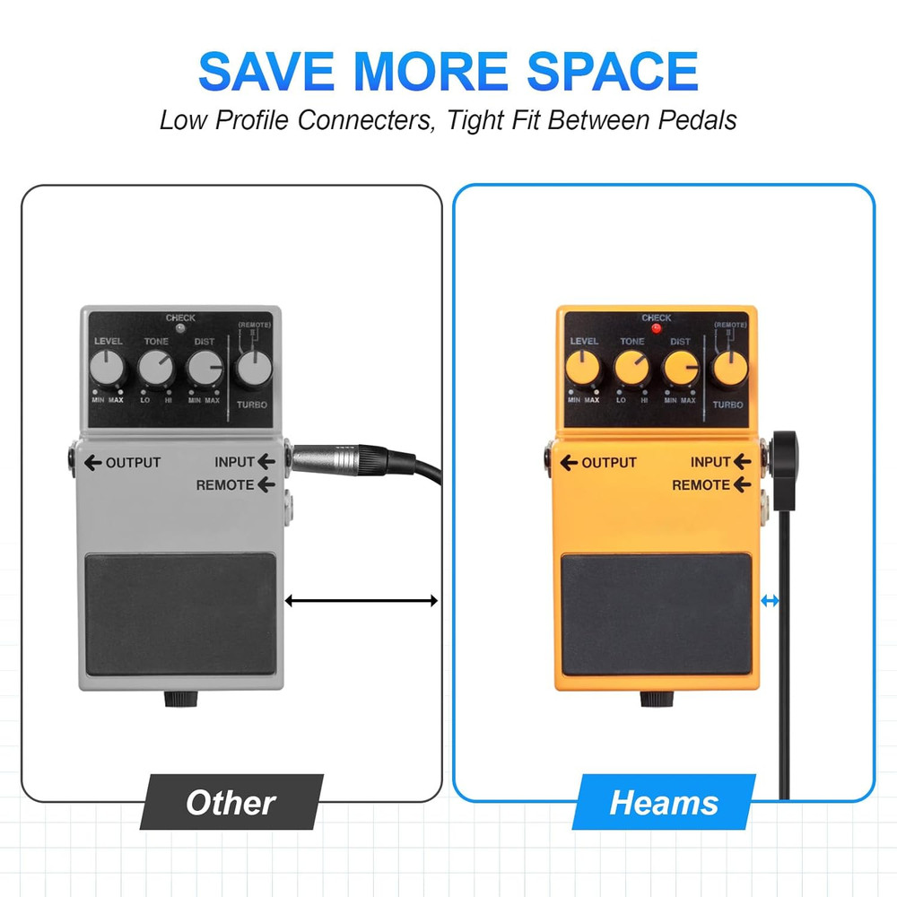 2 Pack Premium 12" Stereo TRS Flat Patch Cables Low Profile to save More Space