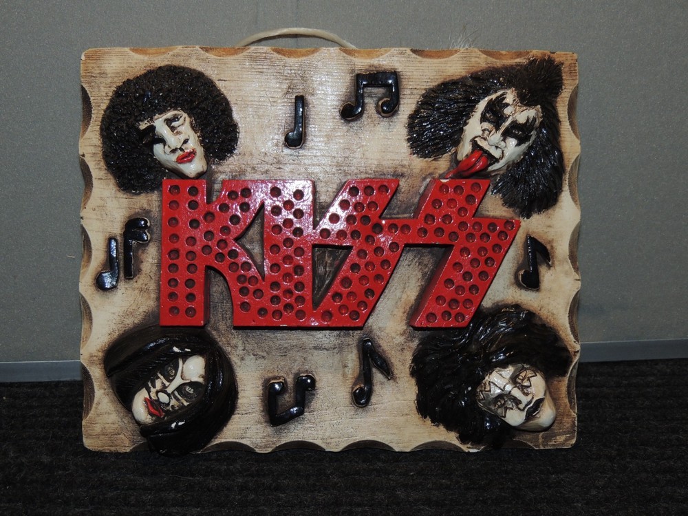 Rare Vintage KISS Hanging Wall Plaque