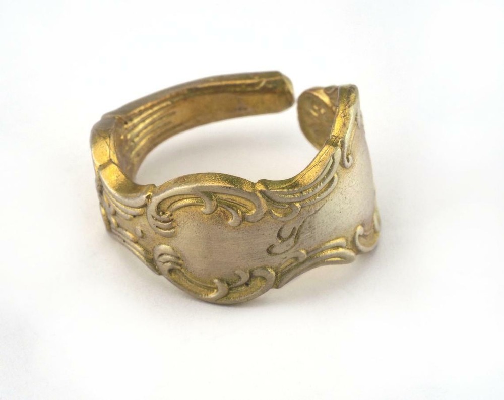 Spoon Adjustable Ring Raw brass (18mm 8US inner size) 2676