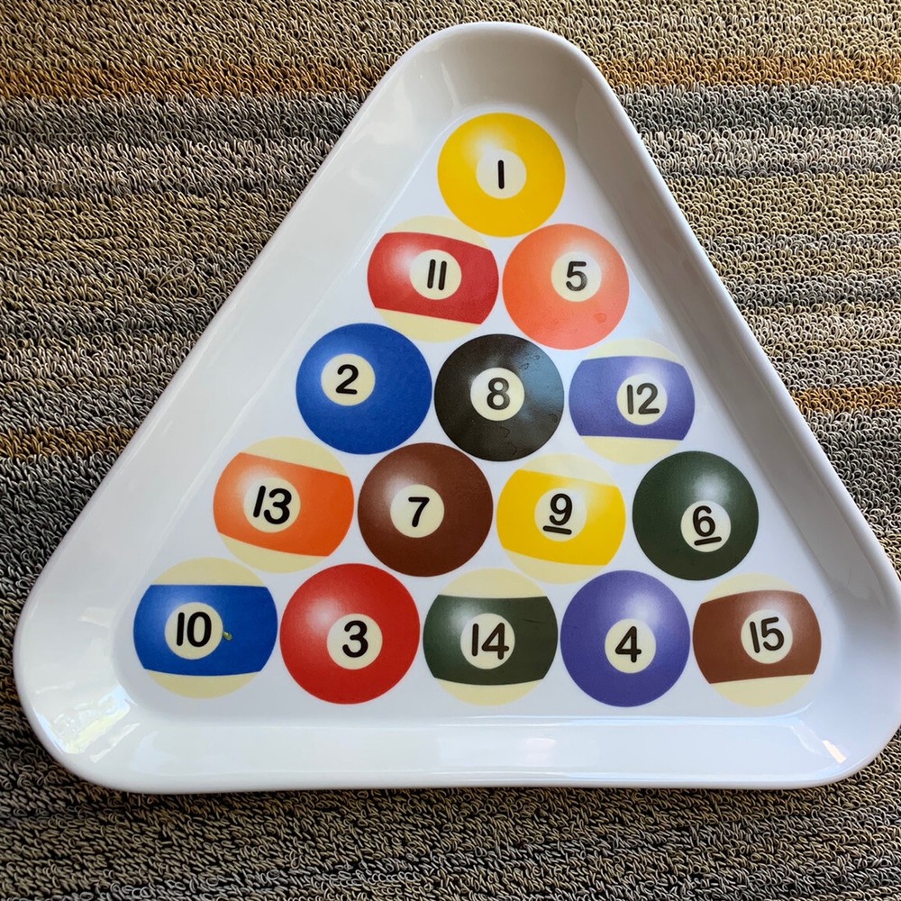BIA 2003 Billiards Triangular Server Pool Ball Rack Serving Dish Cave Game Room