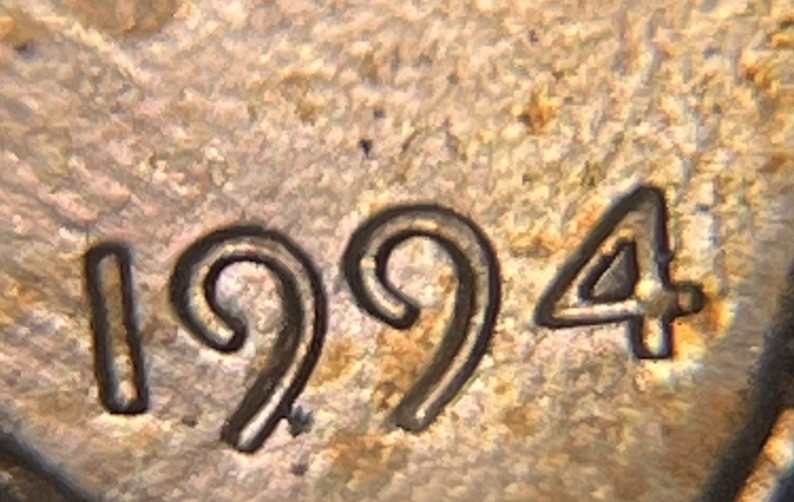 1994 4/4 Lincoln Penny Error 4 Over 4 Double 4 Date Error Uncirculated