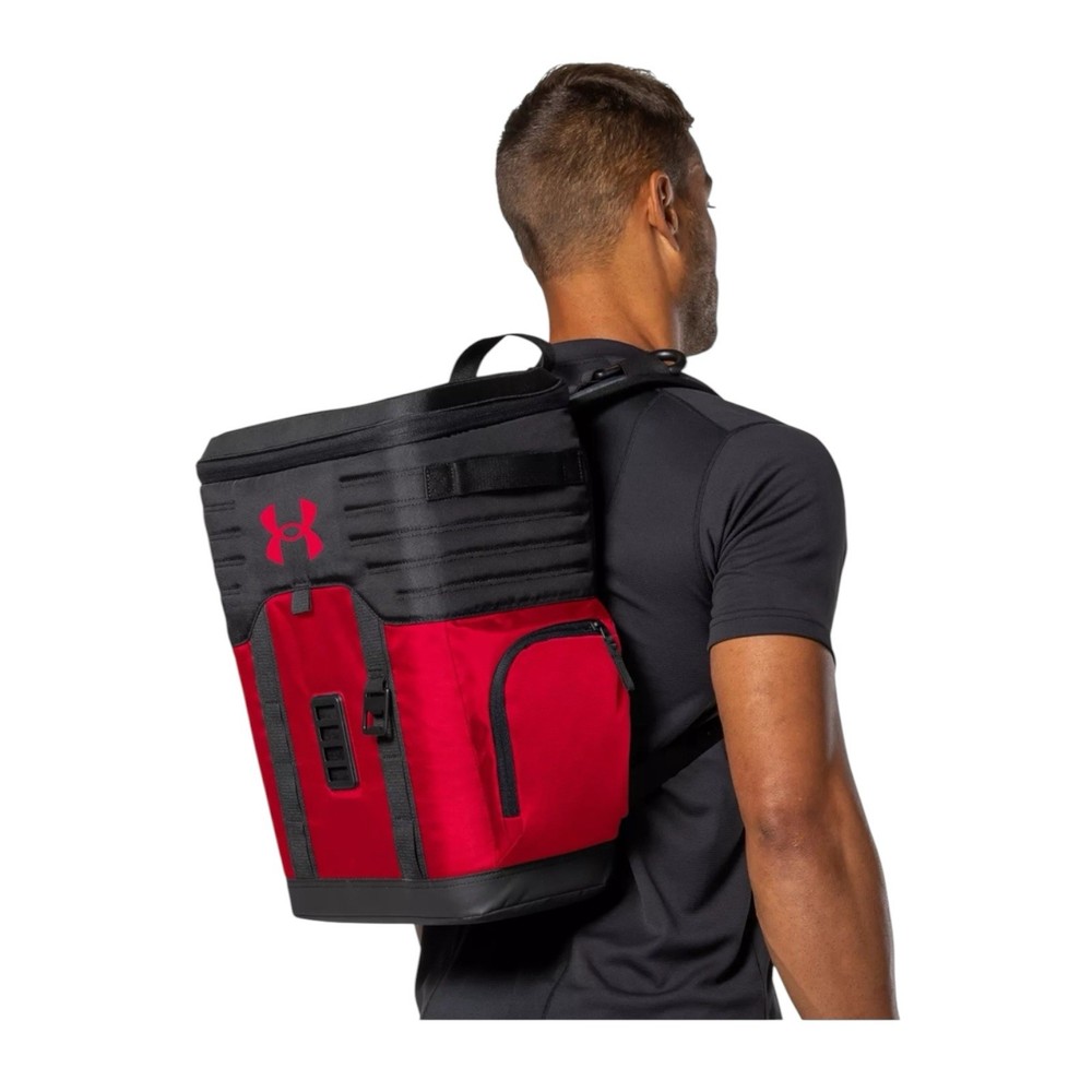 Under Armour Sideline 25-Can Soft Black Red Cooler