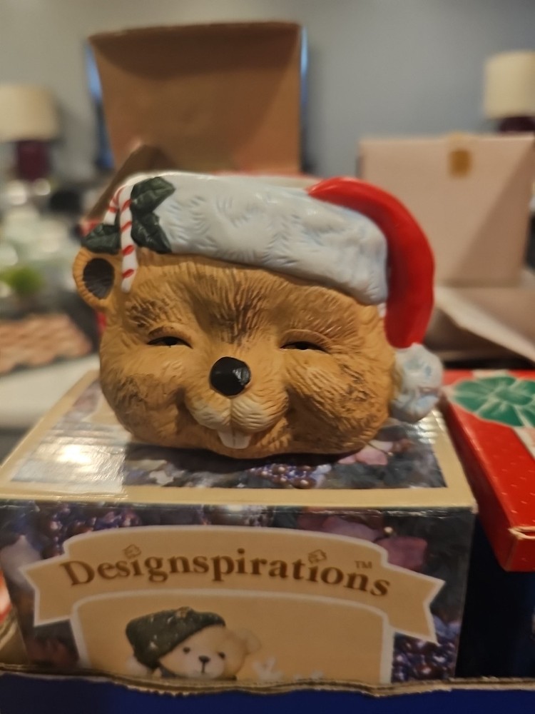 Santa Chipmunk Candleholder