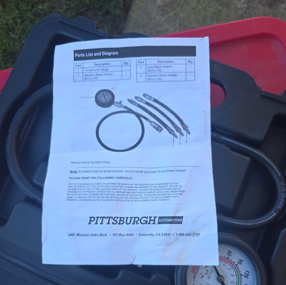 Pittsburgh Automotive Quick-connect Compression Tester