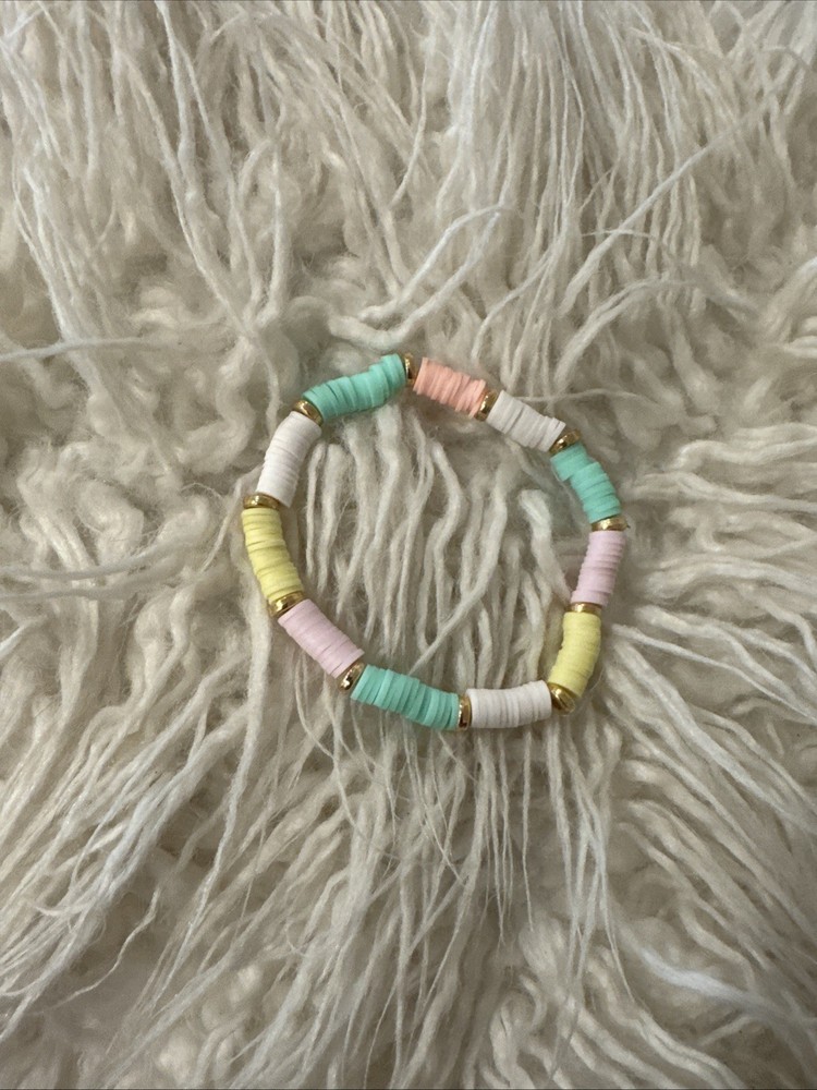 Cute Clay Bead Bracelet Handmade!