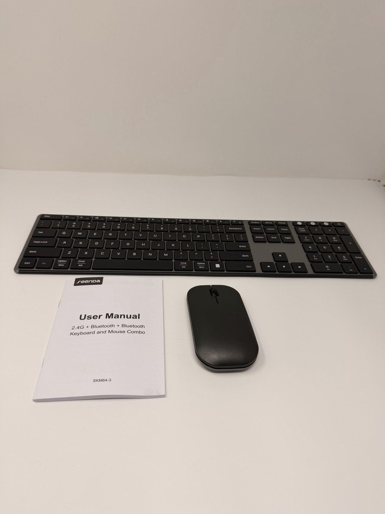 Wireless Bluetooth Keyboard and Mouse Combo USB + Dual BT SKM64-3 Multi-Devic...