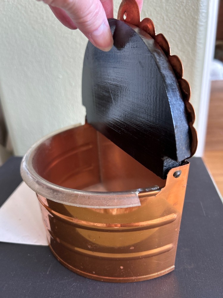 Copper Wall Salt Cellar Box Plastic Lining