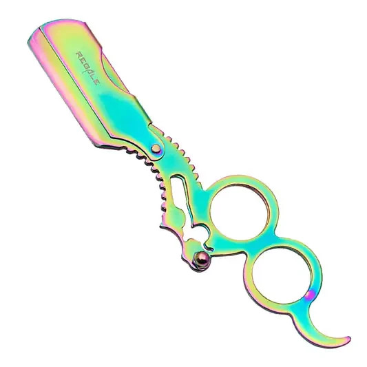 Regale Barber Supply Finger Insert Straight Edge Razor Multi Rainbow