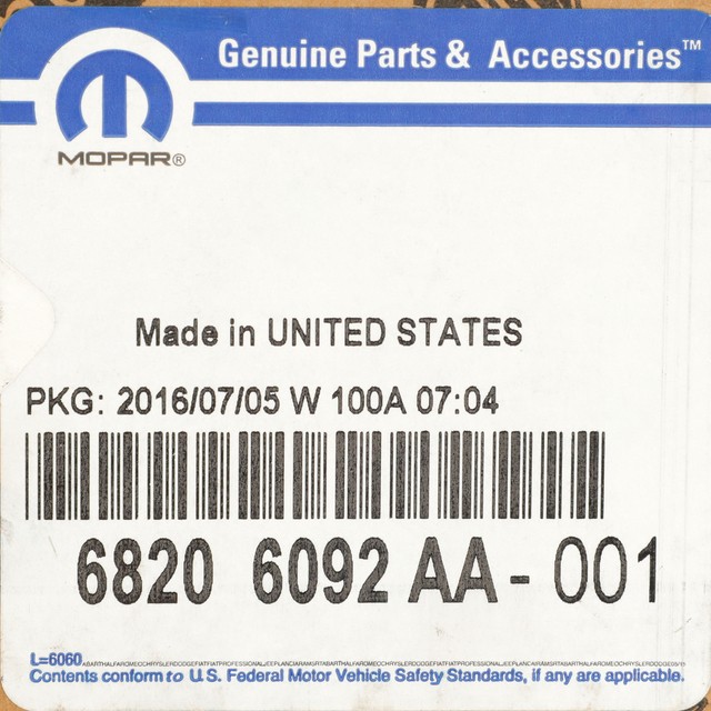 Genuine Mopar Rambox Actuator 68206092AA