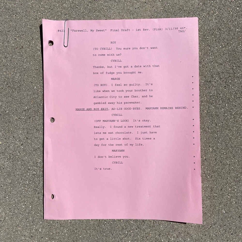 CYBILL 1998 TV Series Production Used Table Draft Script + Final Draft Revisions