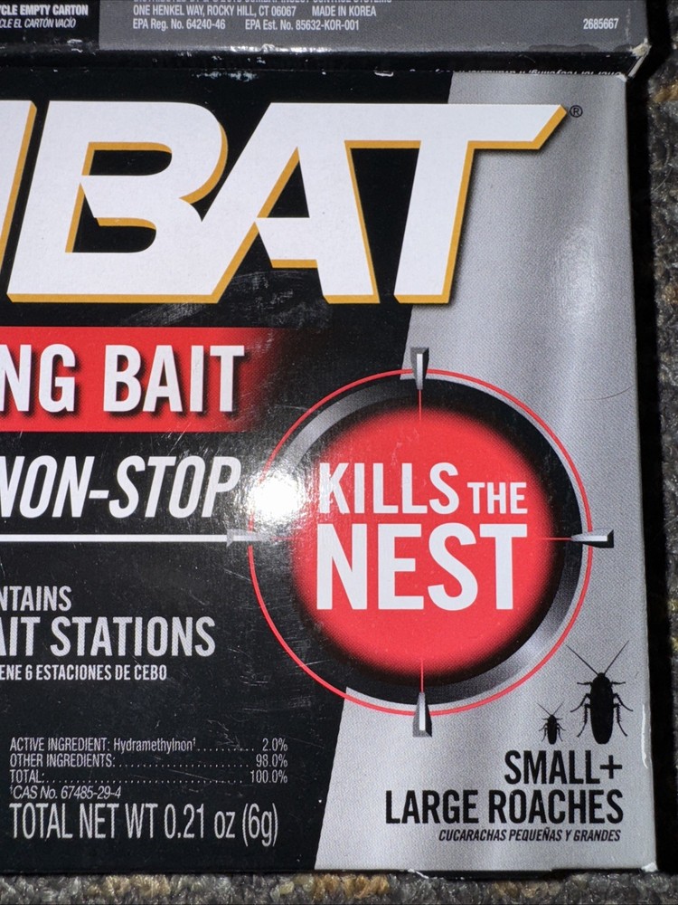 2 - Combat Roach Killing Bait Stations for Small and Large Roaches, 12 count