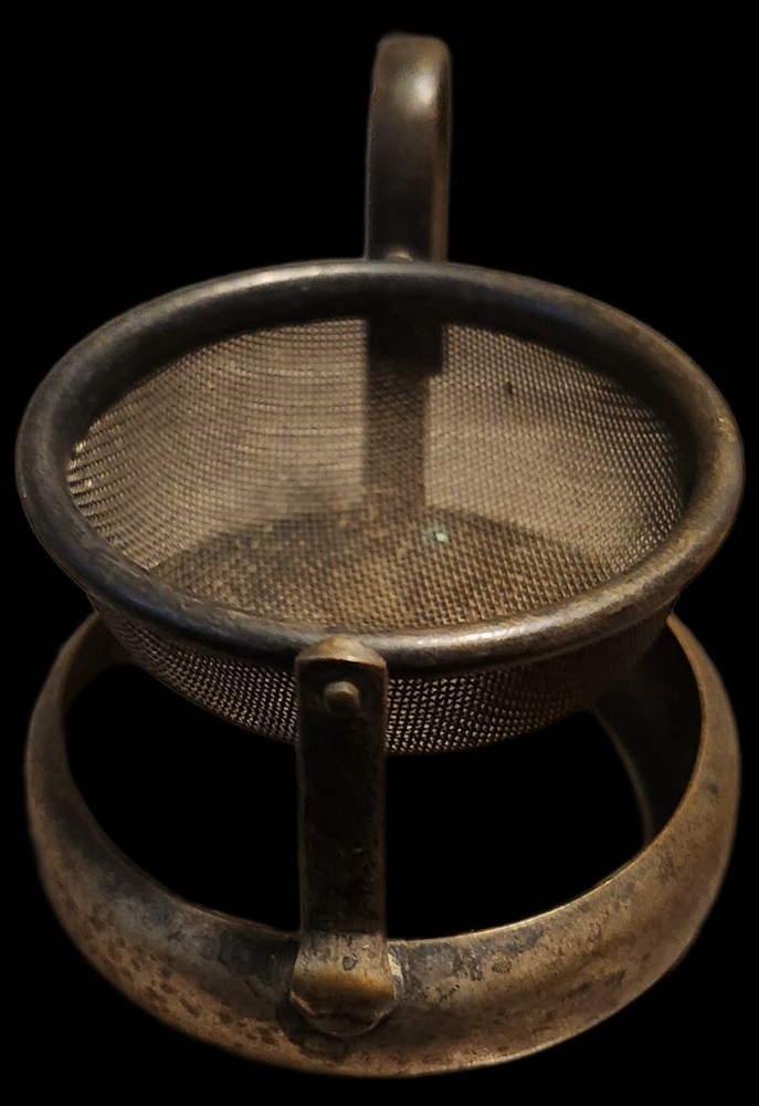 Vintage German Tea Bag Strainer Bowl Dish Silverplate Please read description