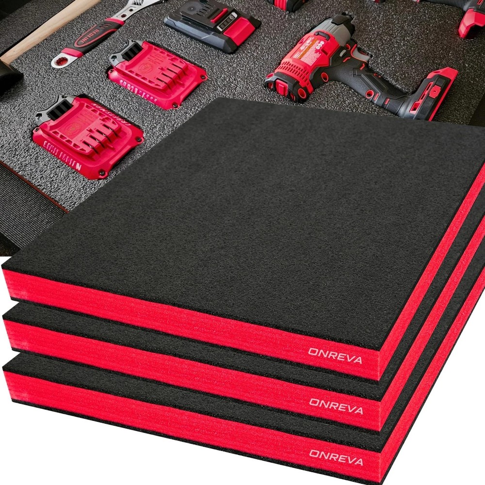 Tool Box Foam, 3Pack 22x18x2 inch, Foam Inserts for Cases, Polyethylene Stora...
