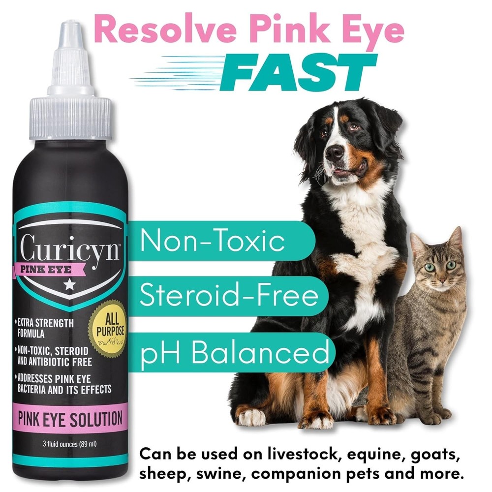 3oz Conjunctivitis Eye Drops - Extra Strength Solution for Pets & Livestock