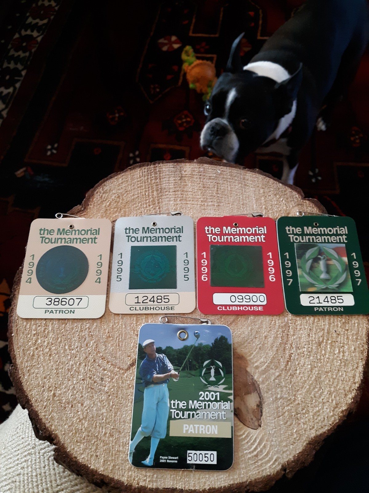 1994 1995 1996 1997 & 2001  Memorial Golf Tournament Patron & Clubhouse Badges