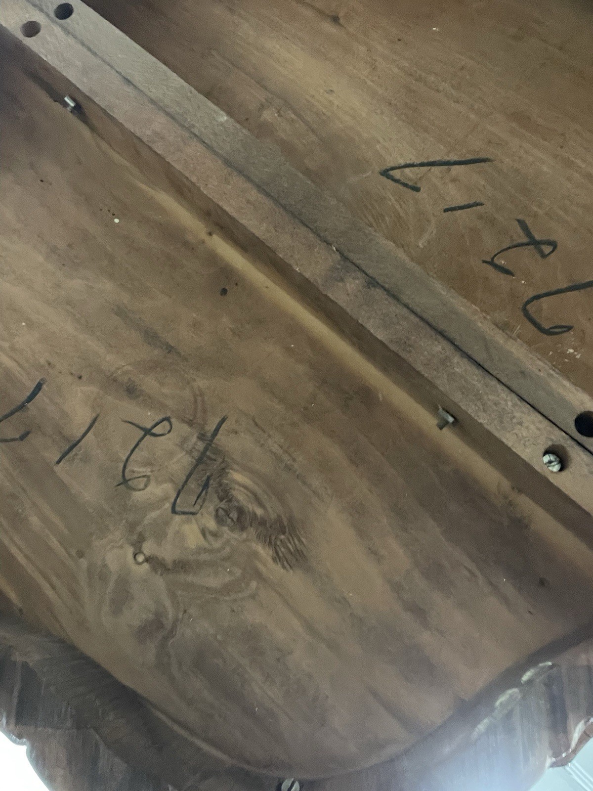 Vintage French Neoclassical Inlaid Marquetry Wood Side Table Ornate Legs Glass