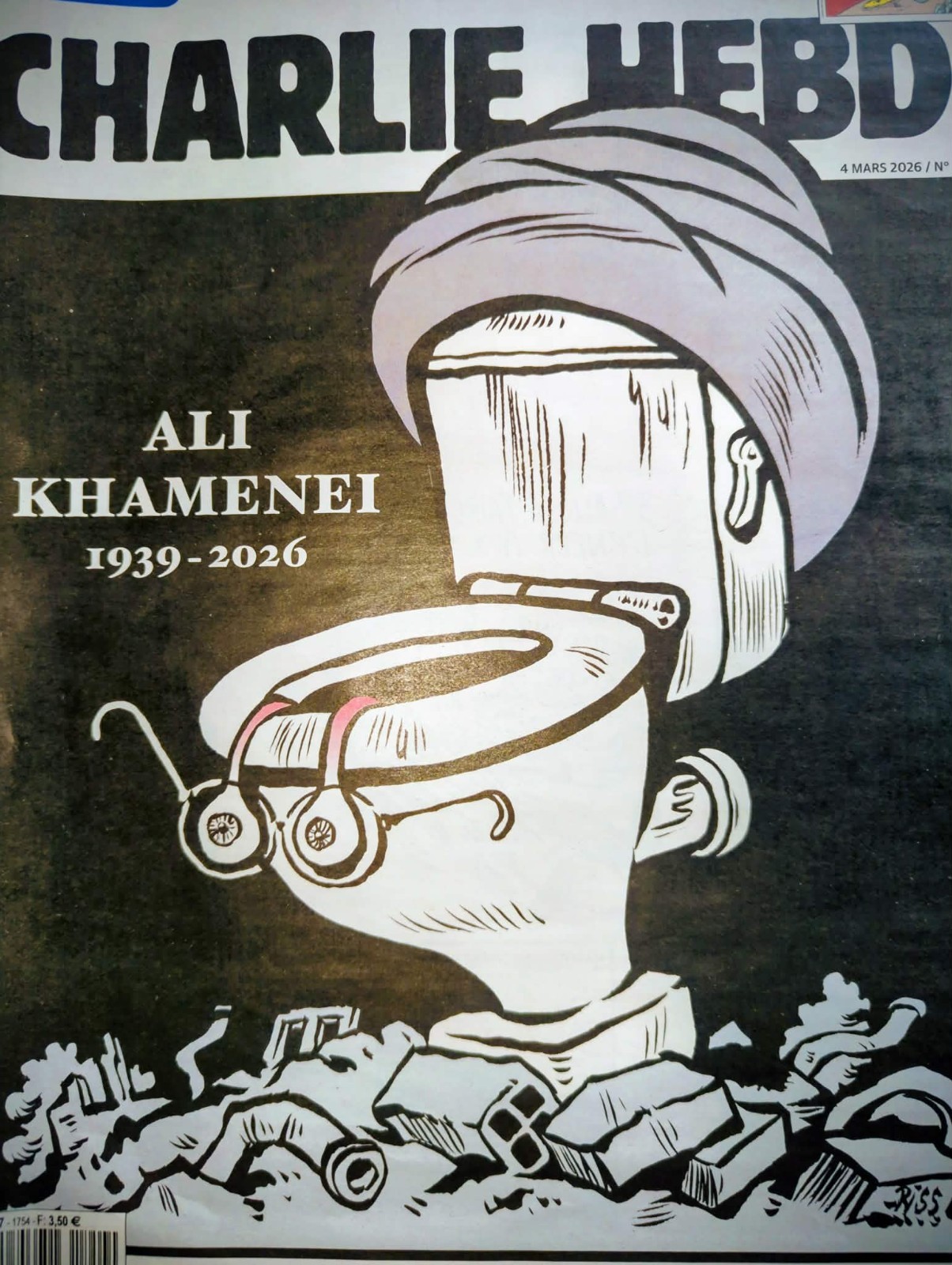 CHARLIE HEBDO March 4, 2026, N. 1754 KAHMENEI IS DEAD with ENGLISH TRANSLATION!!