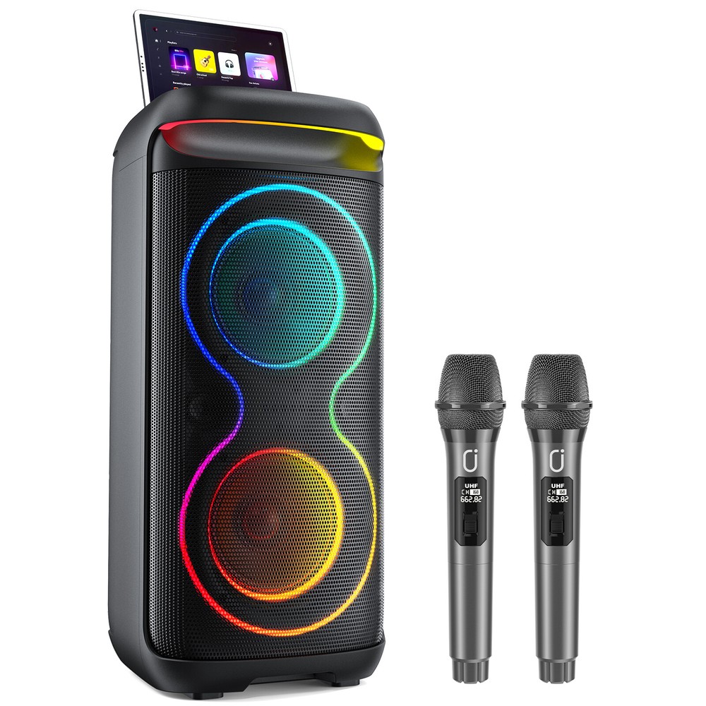 JYX Karaoke Machine System with 2 Microphones +Remote Control Bluetooth Speaker