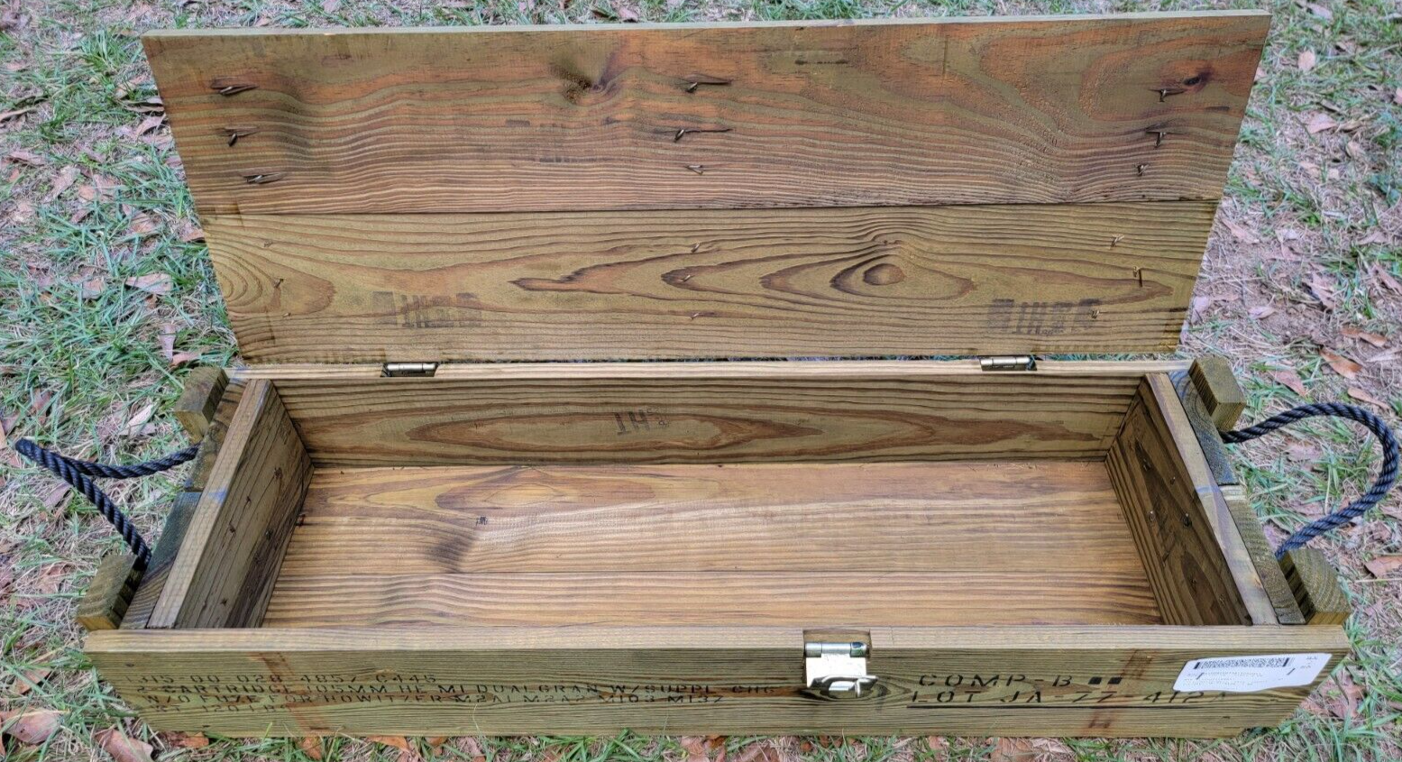 US Military 105mm Howitzer Wooden Ammo Crate