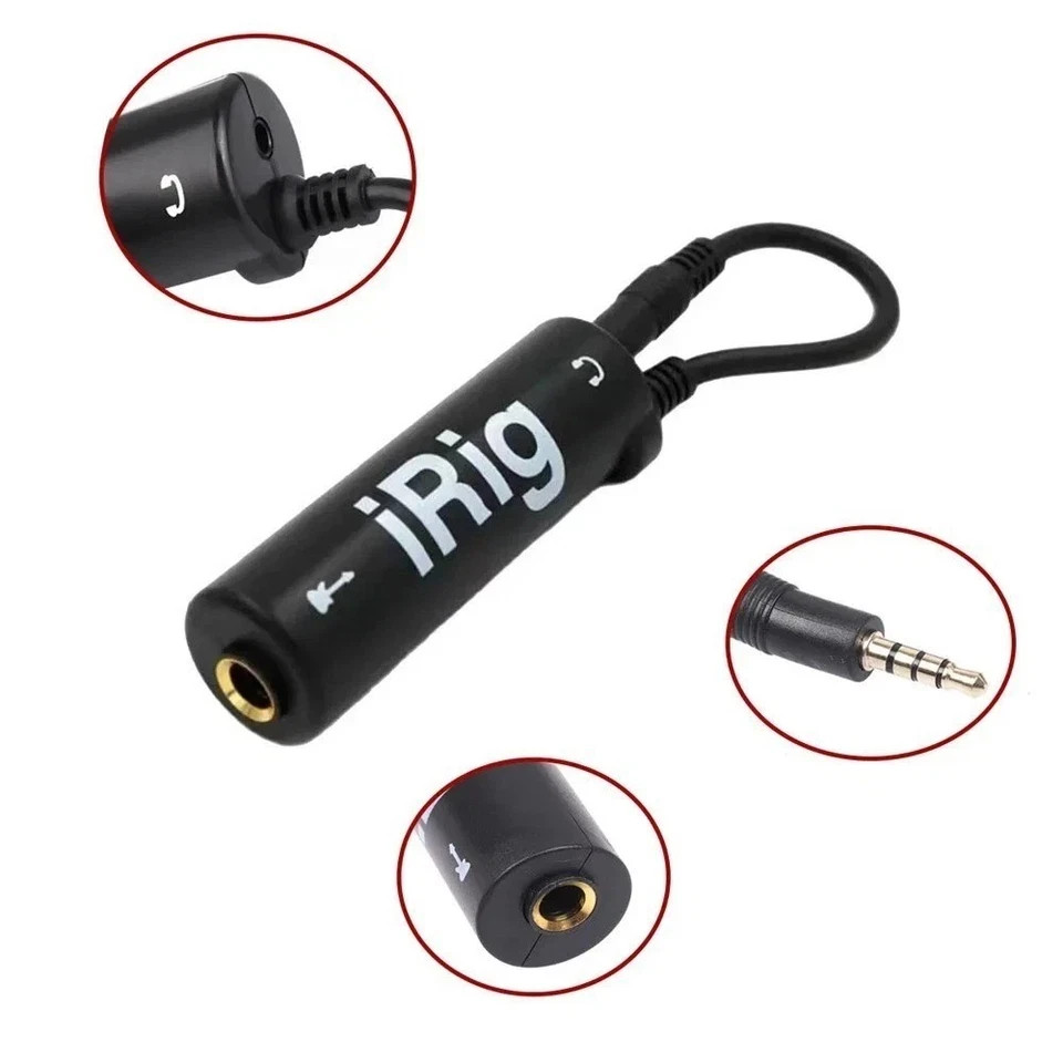 1PC iRig-Compatible Guitar Interface Phone Audio Effects Recording Converter