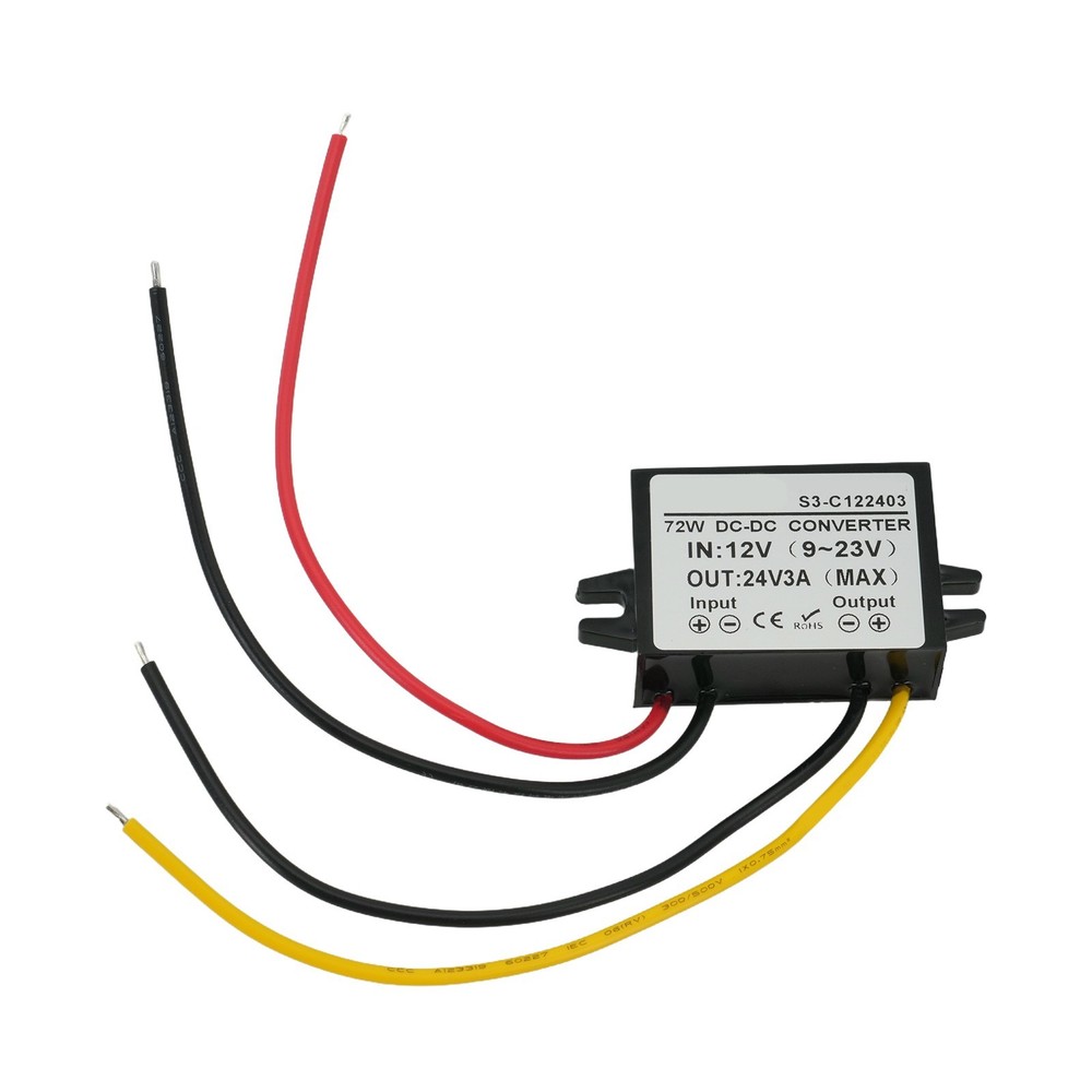 Efficient DC Step Up Converter Converts 12V Input to Stable 24V Output at 3A