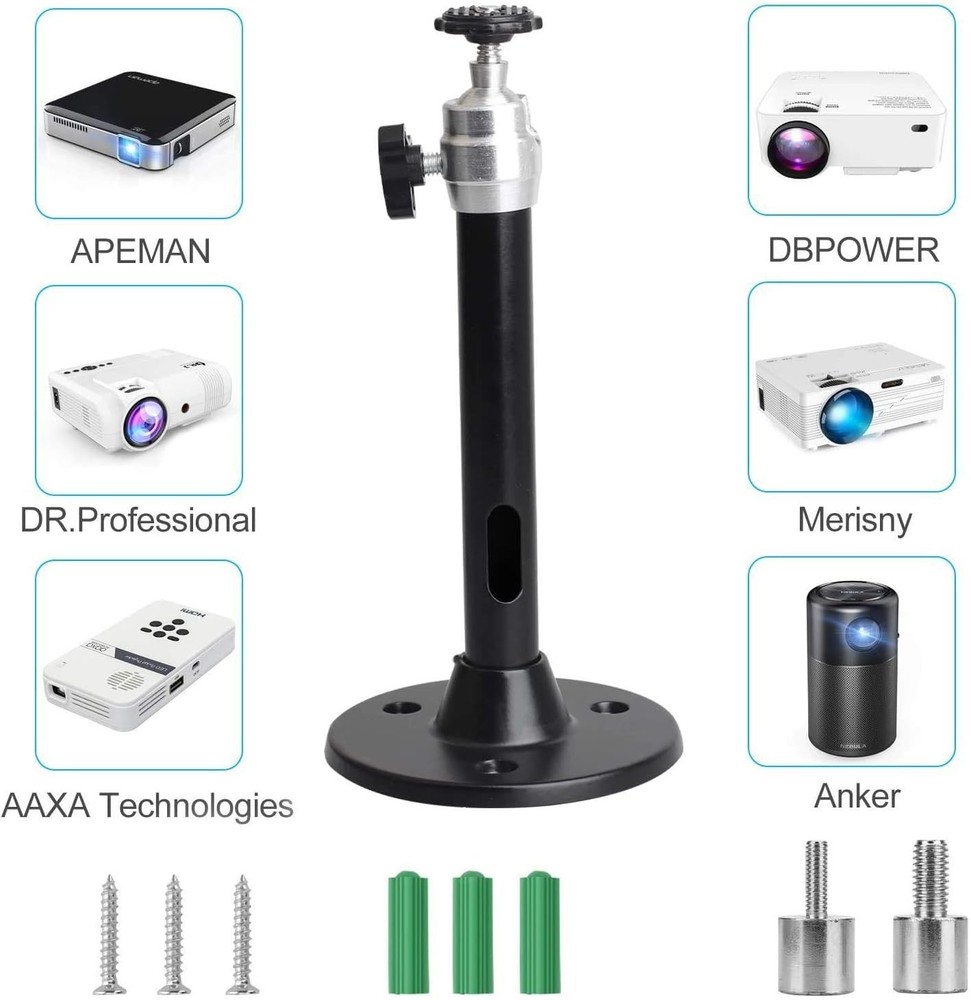 Universal Mini Ceiling Projector Mount - Adjustable 175mm, Compatible with Most