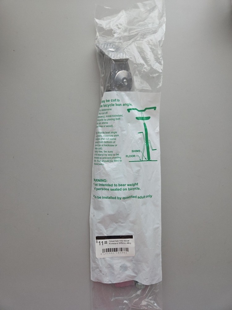 Greenfield KS2 285mm Standard Mount Kickstand - Silver