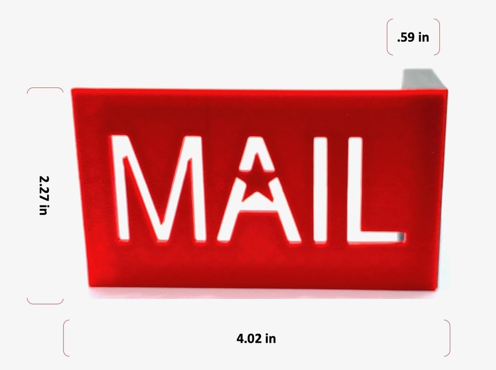 MAIL Design Mailbox Flag for Stone or Brick Encased Mailboxes, Replacement Re...